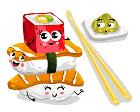 卡通逗趣蔬果小人 点亮咖啡甜美食插图的创意设计